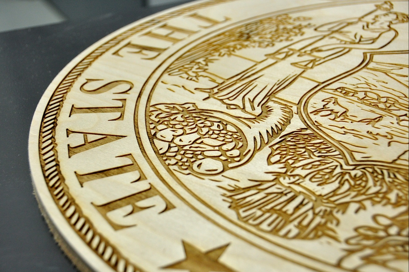 Wooden Idaho State Seal
