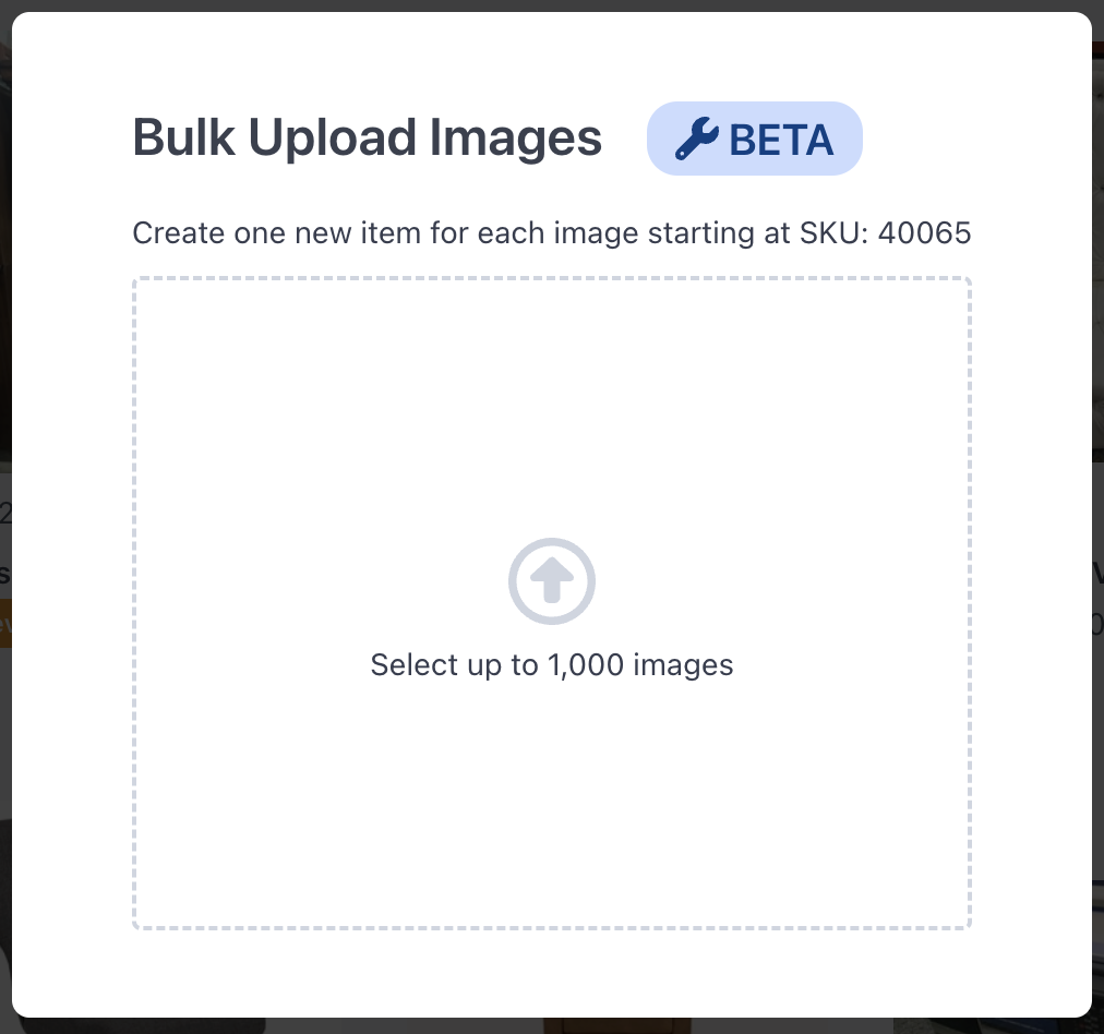 Bulk upload images dropzone