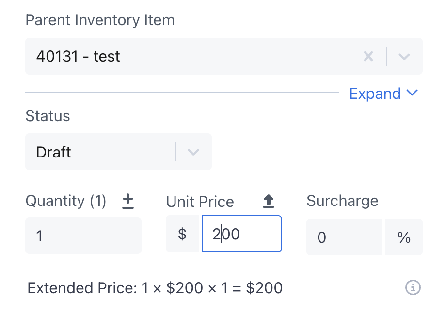 Edit Line Item Pricing