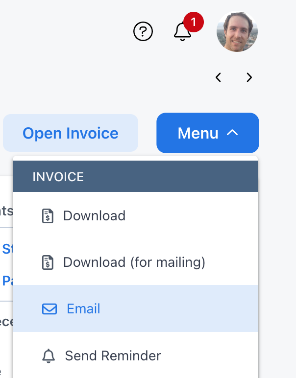 Email invoice
