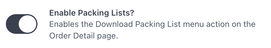 Enable packing list