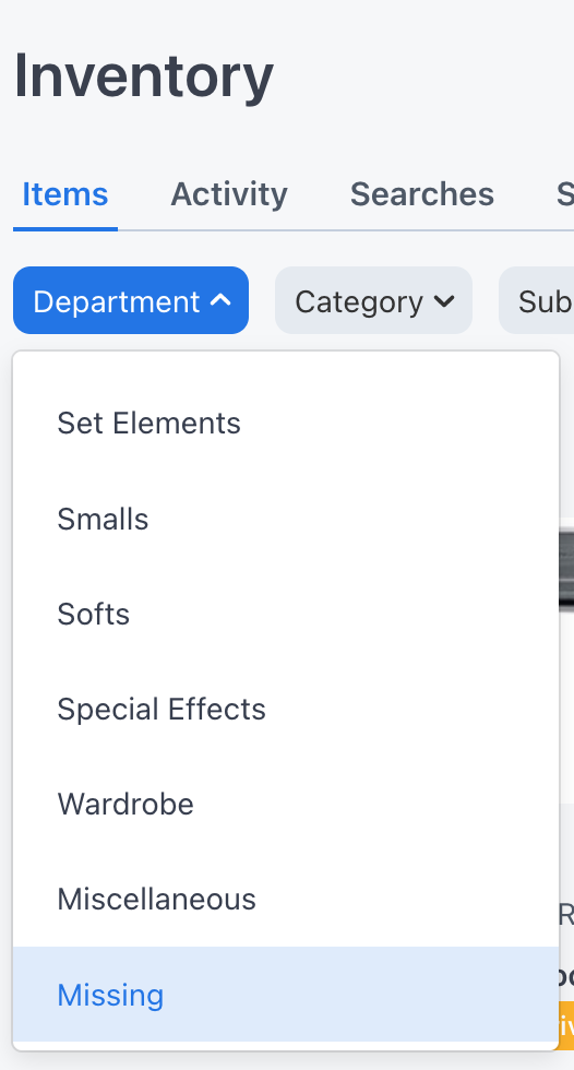 Filter by Missing Departments