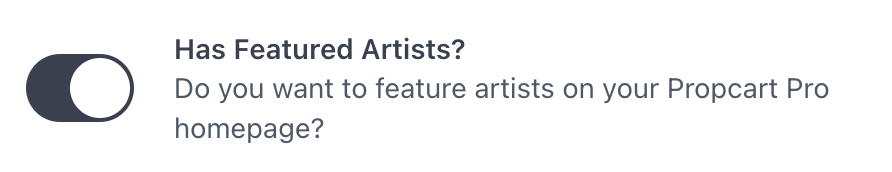 Has Featured Artists Toggle