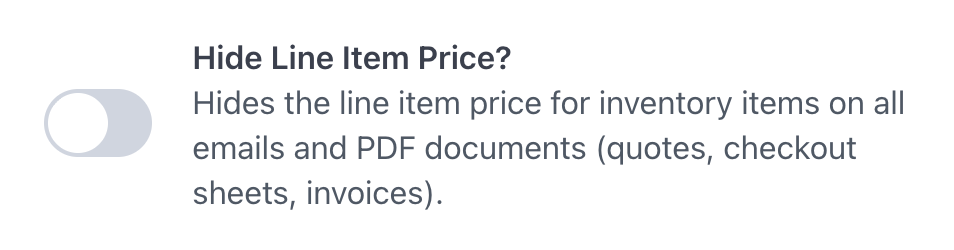 Hide Line Item Price