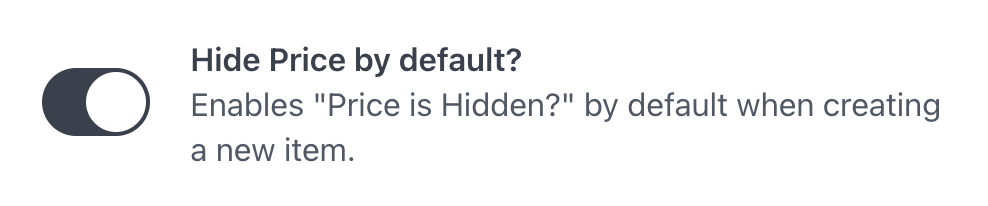 Hide price by default