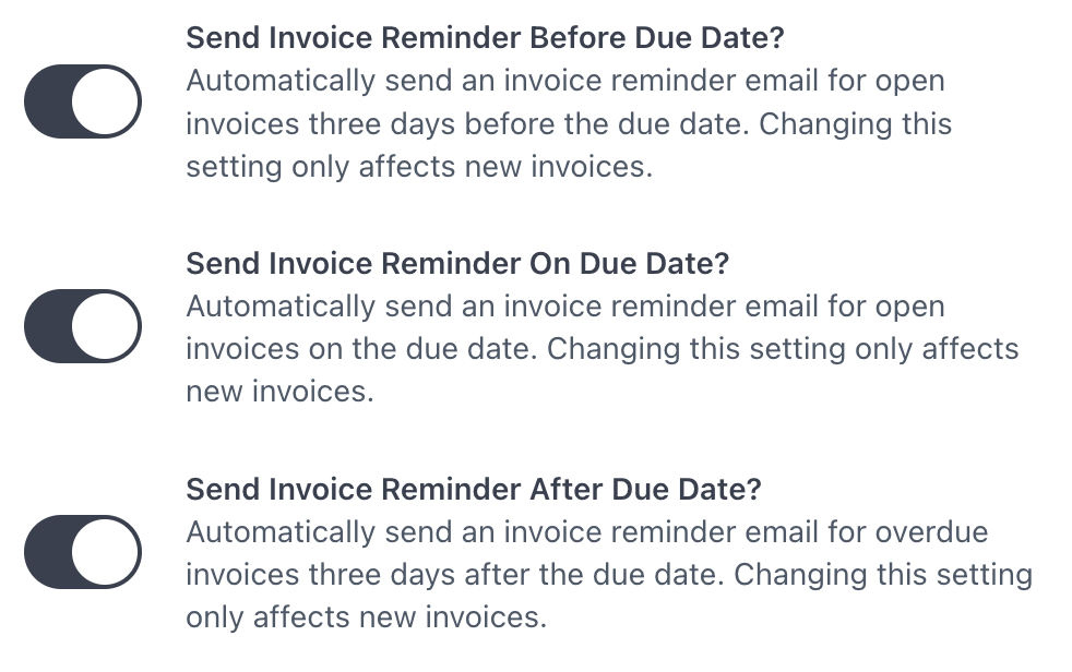 Invoice Reminder Settings