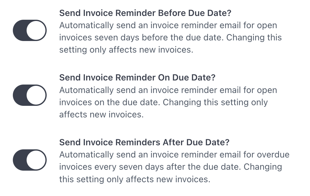 Invoice Reminder Settings