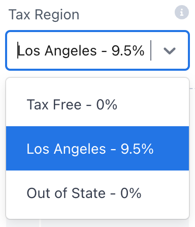 Order tax region