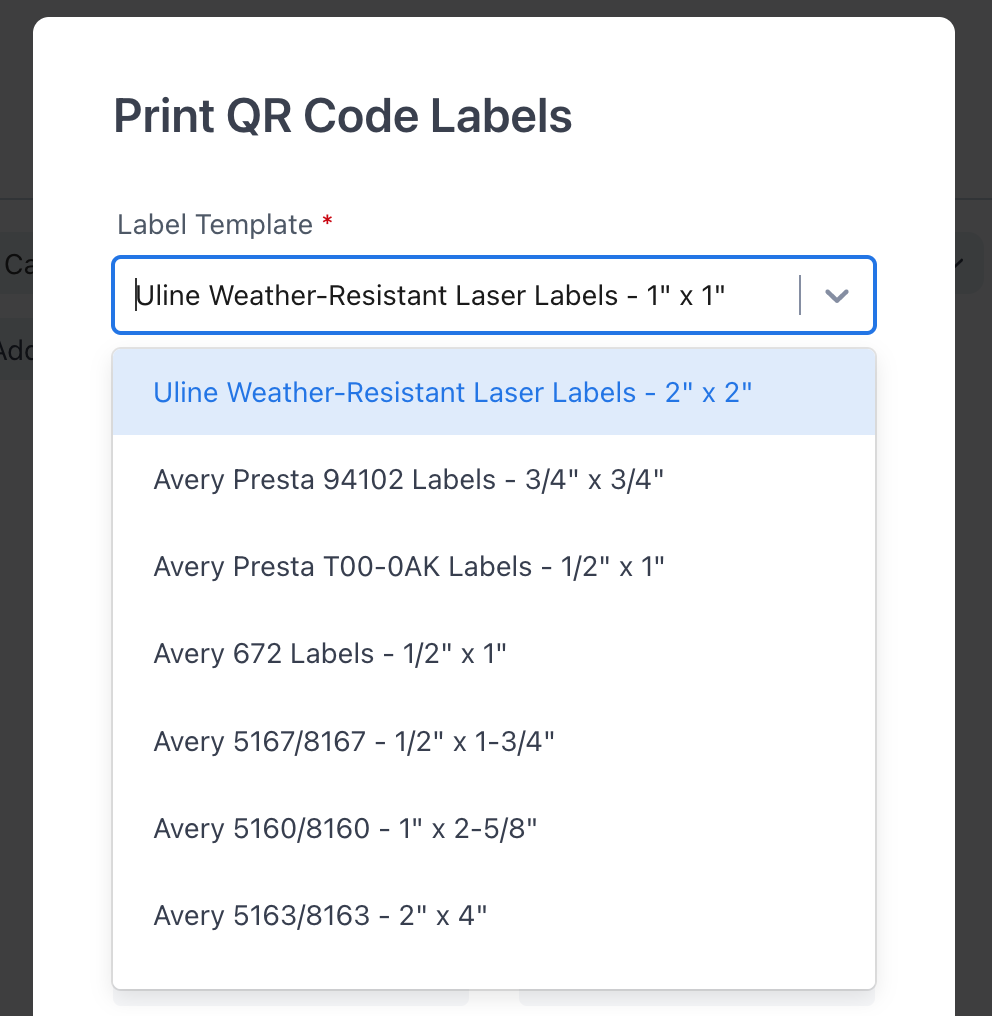 Print QR Code
  Labels