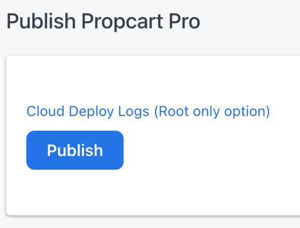 Publish Propcart Pro button