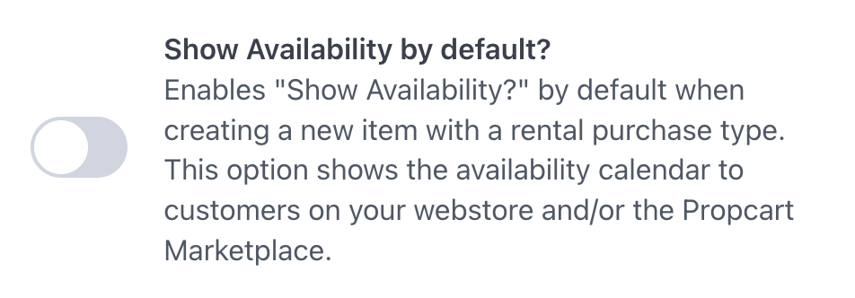 Show availability by default