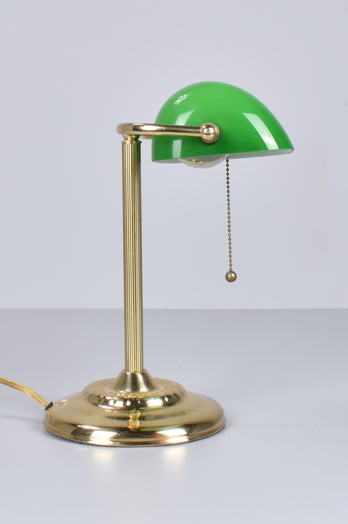 Bankers Lamp w/ Green Glass Shade