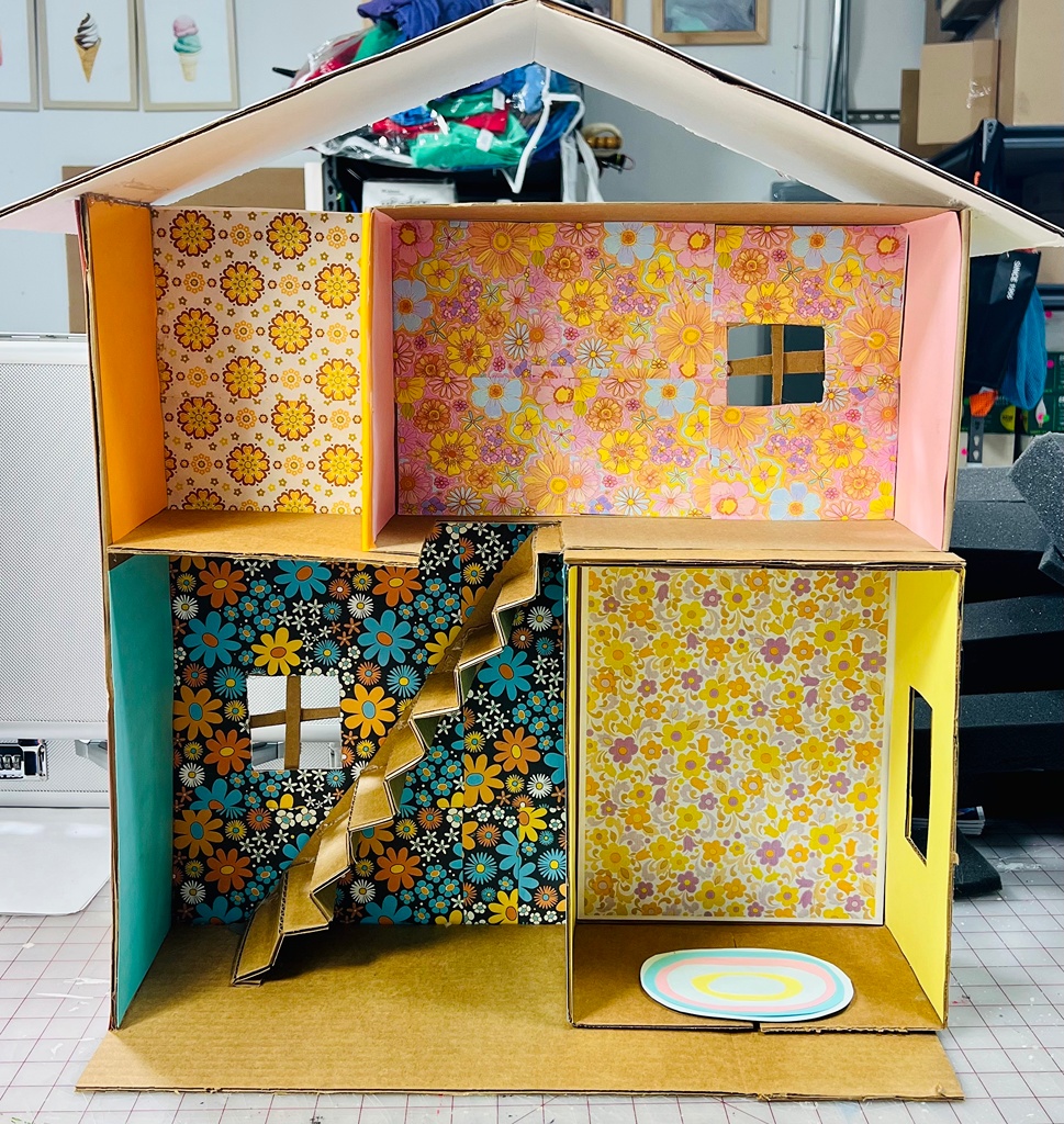 Cardboard dollhouse for sales sale