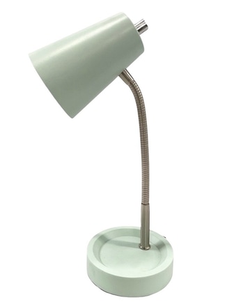 main photo of Desk Lamp; metal, matte mint green, steel goose neck,