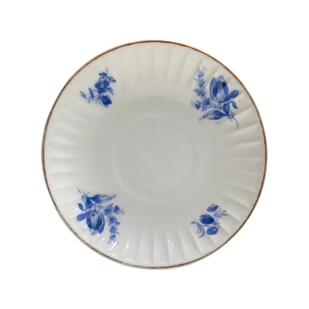 main photo of Tea Cup Saucer; Porcelain, Blue floral pattern