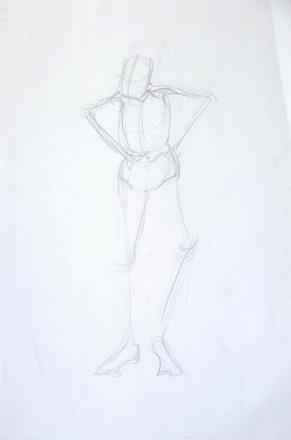 main photo of Cleared student drawing:  standing figure