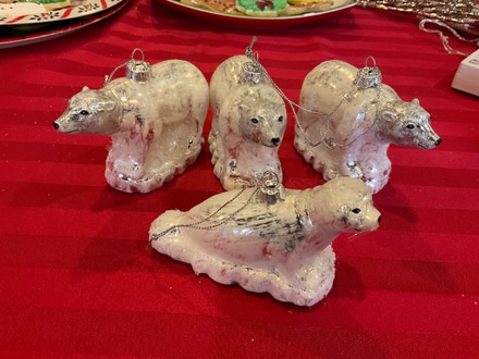 main photo of A collection of polar bear and seal ornaments