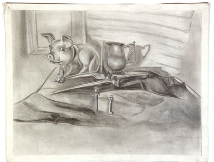 main photo of Cleared student drawing: table top still life