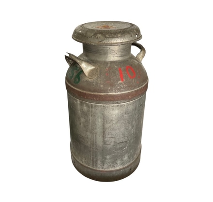 main photo of Gas Can; Vintage, galvanized metal, with rustic paint, red S10