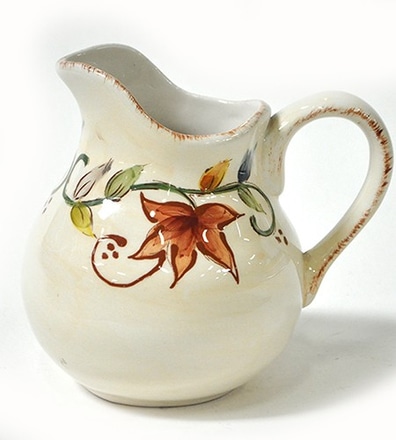 main photo of Creamer, ceramic, beige with floral design