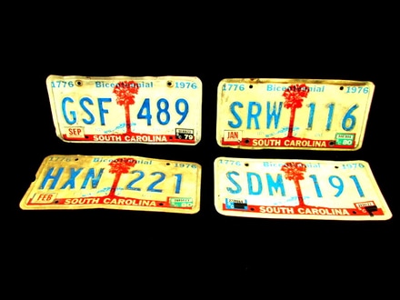 main photo of license plates South Carolina bicentennial 1976 metal 5