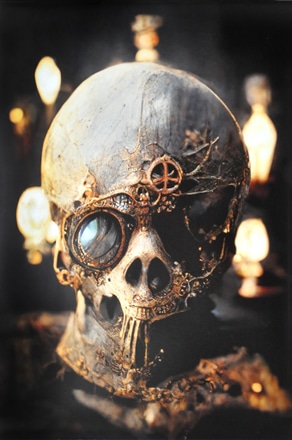 main photo of Cleared unframed poster:  Steam Punk skull