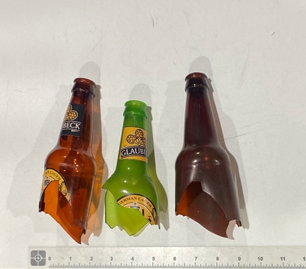 main photo of Broken Beer Bottles 5 Green 3 Brown