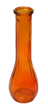 main photo of Vase, orange glass vertically ribbed,