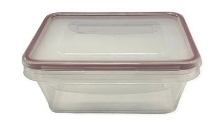 main photo of Food Storage; plastic container, locking lid with red trim,