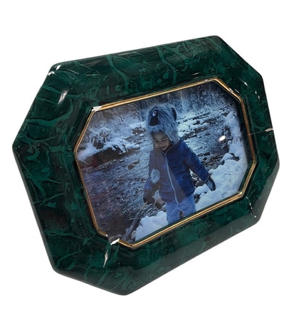 main photo of Picture Frame, ceramic, green marbled glaze