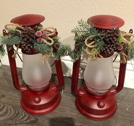 main photo of 15" - 20" Rustic Red Lanterns with handles