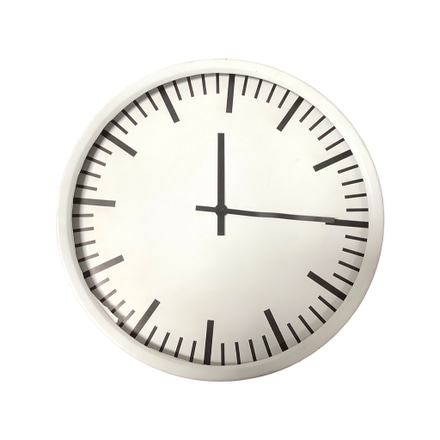 main photo of clock; polished aluminum