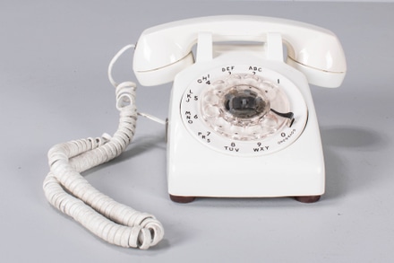 main photo of White Rotary Phone; Western Electric