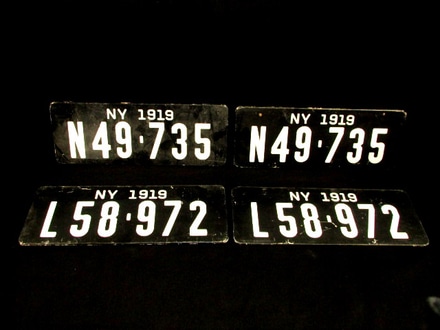 main photo of license plates New York 1919 metal