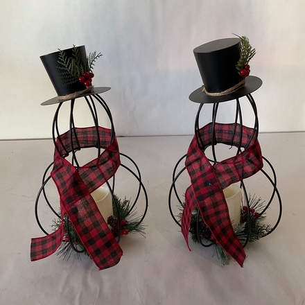 main photo of Metal snowman Candle holders