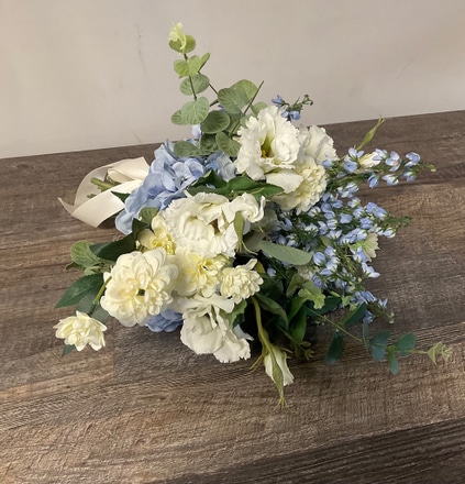 main photo of White and Blue Brides Bouquet