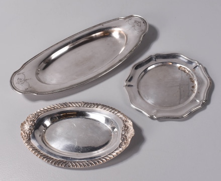 main photo of Set of 3 Silver Trays, 1 Oval, 1 Oblong and 1 Round