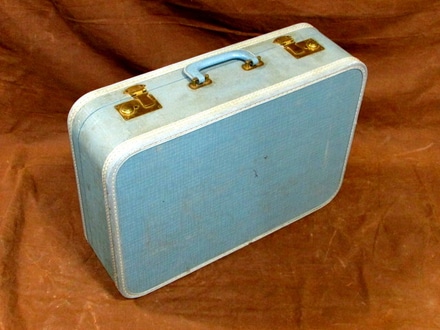 main photo of luggage hard fiber blue carry on 1