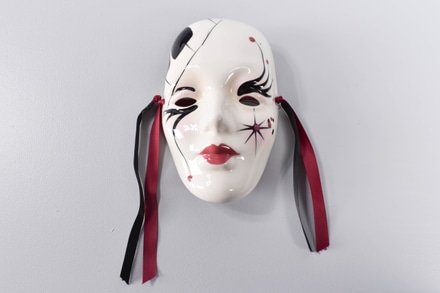 main photo of Decorative Porcelain Feminine Mask with Star Motif