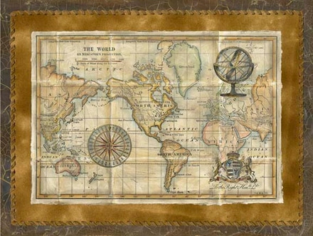 main photo of antique world map