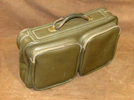 main photo of luggage leather brown carry on 4