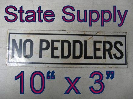 main photo of sign No Peddlers metal