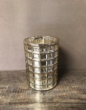 main photo of Champagne Mercury Glass Checkered Cylinder
