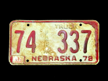 main photo of license plates Nebraska farm truck 1978 metal