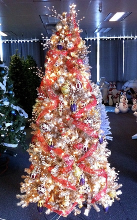 main photo of 7' Champagne Gold Tinsel Tree