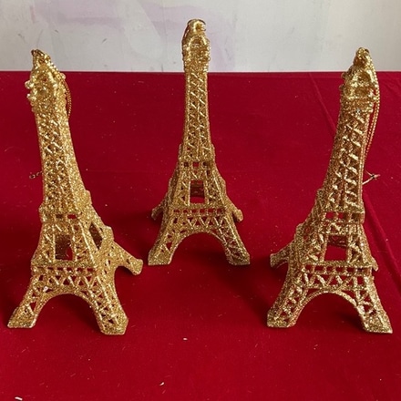 main photo of Gold Eiffel tower 6 inch ornaments