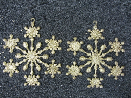main photo of Gold Glitter Snowflakes, 8.5"