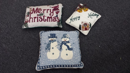 main photo of Blue snowman pillow is no Wer available