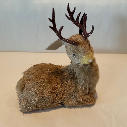 main photo of Sisal Sitting Reindeer with Sparkling Antlers
