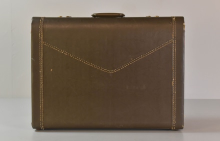 main photo of Hard Brown Suitcase with Stitching